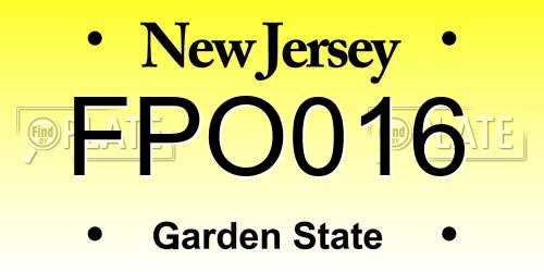 FPO016 New Jersey License Plate