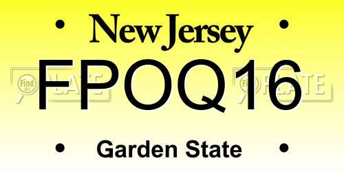 FPOQ16 New Jersey License Plate