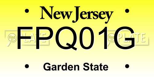 FPQ01G New Jersey License Plate