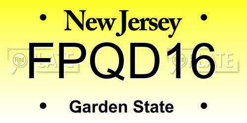 FPQD16 New Jersey License Plate