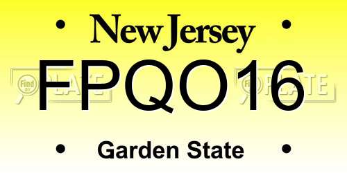 FPQO16 New Jersey License Plate