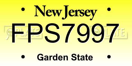 FPS7997 New Jersey License Plate