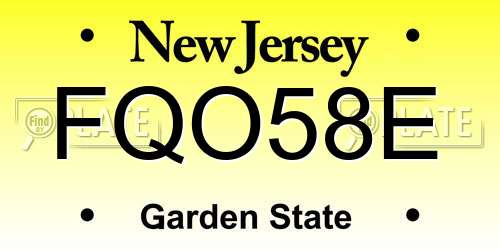 FQO58E New Jersey License Plate