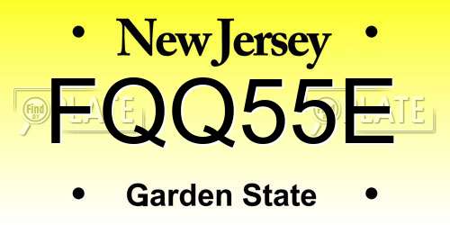 FQQ55E New Jersey License Plate