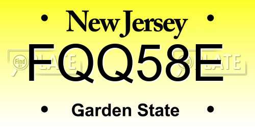 FQQ58E New Jersey License Plate