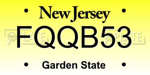 FQQB53 New Jersey License Plate