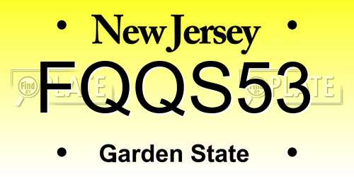 FQQS53 New Jersey License Plate