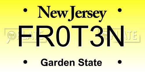 FR0T3N New Jersey License Plate