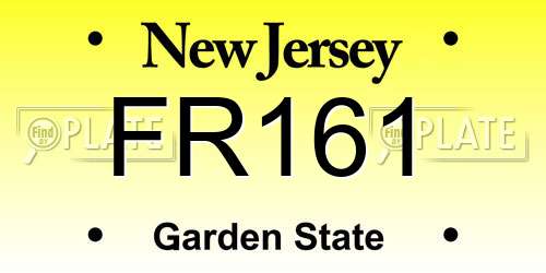 FR161 New Jersey License Plate