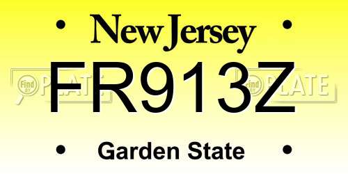 FR913Z New Jersey License Plate