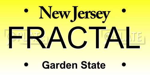 FRACTAL New Jersey License Plate