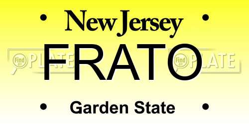 FRATO New Jersey License Plate