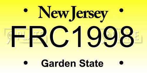 FRC1998 New Jersey License Plate