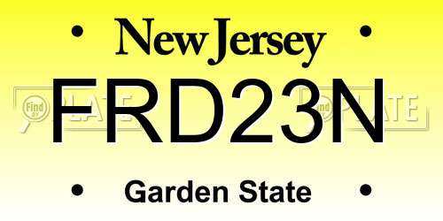 FRD23N New Jersey License Plate