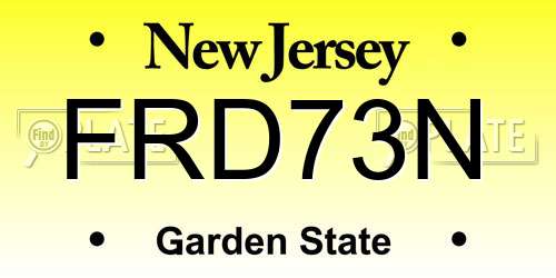 FRD73N New Jersey License Plate