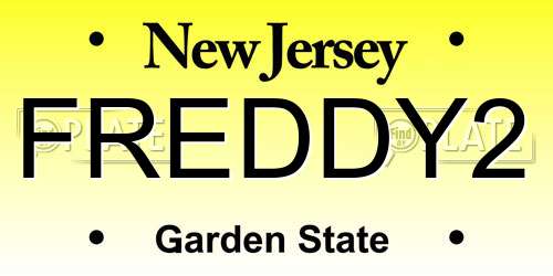 FREDDY2 New Jersey License Plate