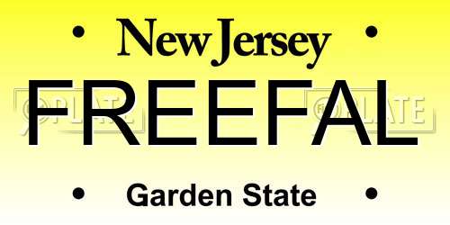 FREEFAL New Jersey License Plate