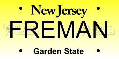 FREMAN New Jersey License Plate