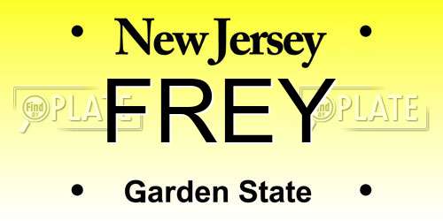 FREY New Jersey License Plate