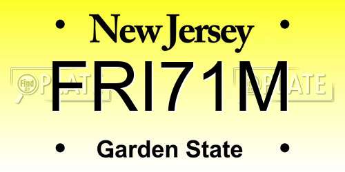 FRI71M New Jersey License Plate