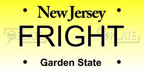 FRIGHT New Jersey License Plate