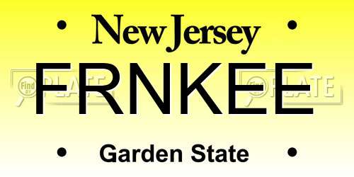 FRNKEE New Jersey License Plate