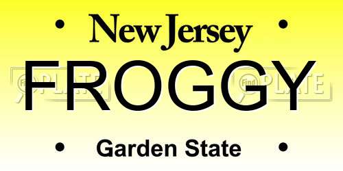 FROGGY New Jersey License Plate