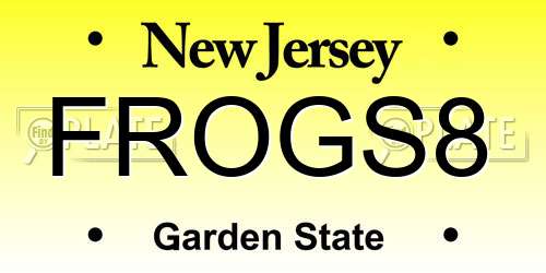 FROGS8 New Jersey License Plate