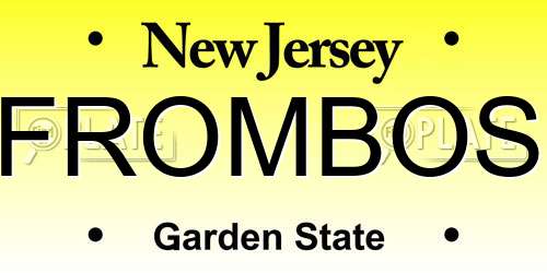 FROMBOS New Jersey License Plate