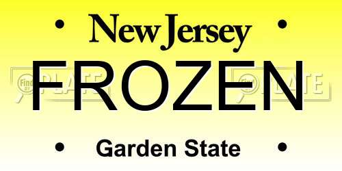 FROZEN New Jersey License Plate