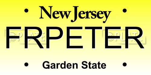 FRPETER New Jersey License Plate