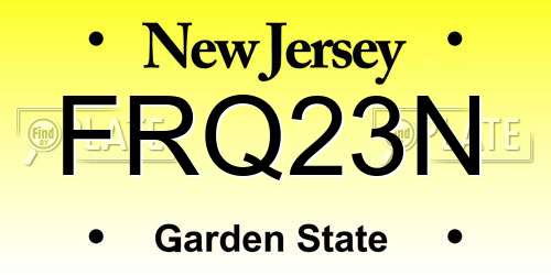 FRQ23N New Jersey License Plate