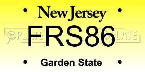 FRS86 New Jersey License Plate