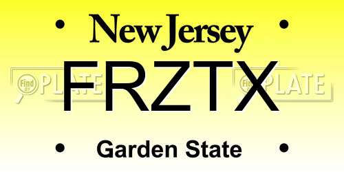 FRZTX New Jersey License Plate