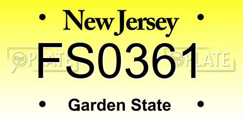 FS0361 New Jersey License Plate