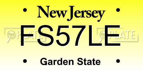 FS57LE New Jersey License Plate