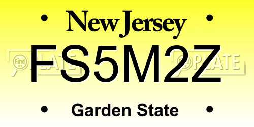 FS5M2Z New Jersey License Plate