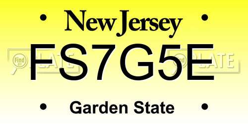 FS7G5E New Jersey License Plate