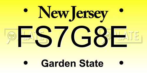 FS7G8E New Jersey License Plate