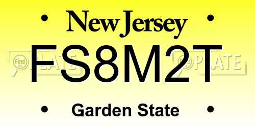 FS8M2T New Jersey License Plate