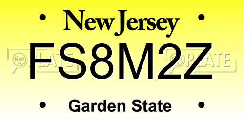 FS8M2Z New Jersey License Plate