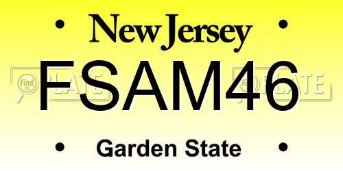 FSAM46 New Jersey License Plate