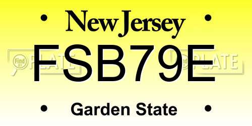 FSB79E New Jersey License Plate