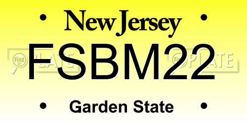 FSBM22 New Jersey License Plate