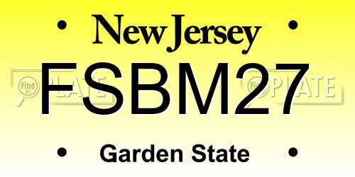 FSBM27 New Jersey License Plate