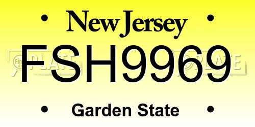FSH9969 New Jersey License Plate