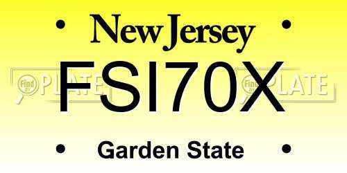 FSI70X New Jersey License Plate