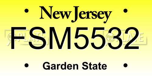 FSM5532 New Jersey License Plate