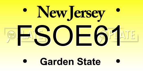 FSOE61 New Jersey License Plate