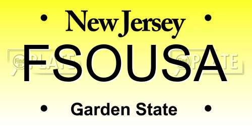 FSOUSA New Jersey License Plate